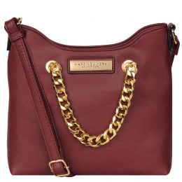 MARC NEW YORK FAUX-LEATHER CROSSBODY W/ GOLD CHAIN